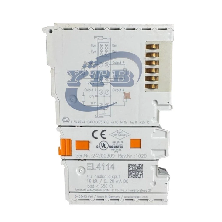 Beckhoff EL4114 4-Channel 0~20mA 16-bit High Precision Current Analog Output EtherCAT Terminal suppliers